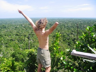 Aron looking out over the jungle.