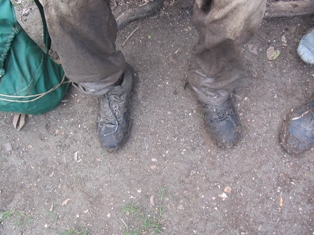 Muddy soaked feet